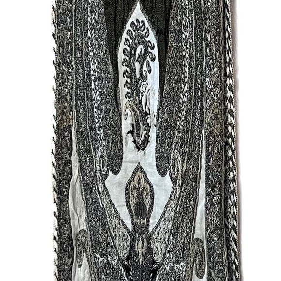 Accessories - Nepali Scarf Silk Blend Bohemian Design Very Soft 44" Long 10" Wide with Fringe